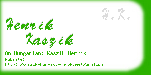 henrik kaszik business card